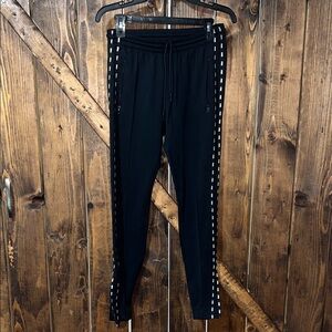 PINK Victoria's Secret Black Joggers with White Accents